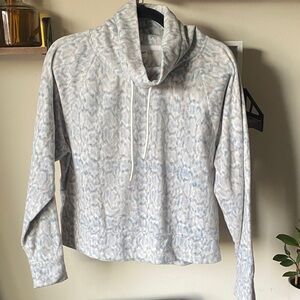 Old Navy Blue and White Cowl Neck Sweater